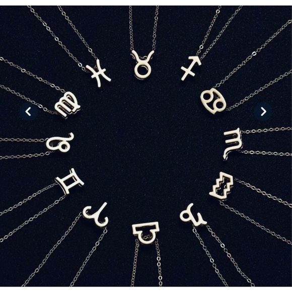 AQUARIUS GOLD ZODIAC STAR SIGN HOROSCOPE NECKLACE - Picture 2 of 8